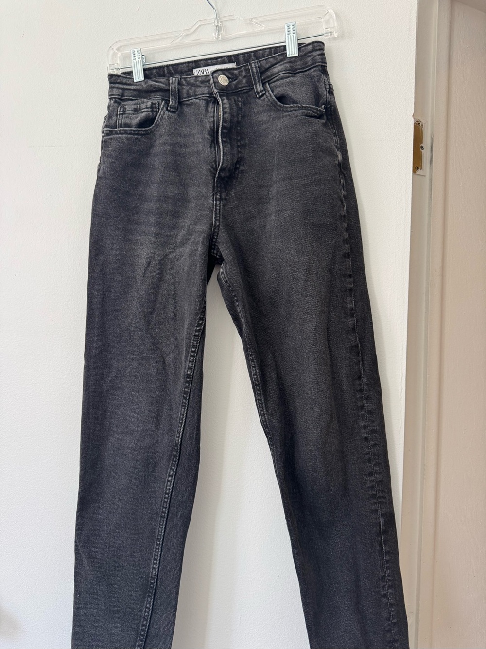 Zara High-Waist Black Wash Denim Jeans